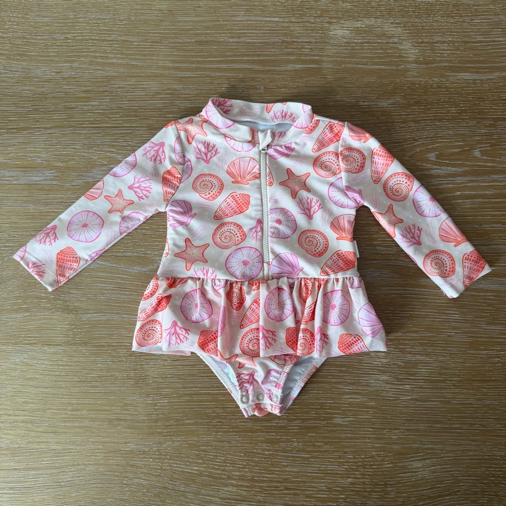 Seafolly Coral Seashell Kids Swimsuit & Matching Hat